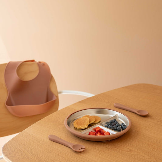 Stainless Steel Baby Feeding Set 6+ Months - Mocha Mousse