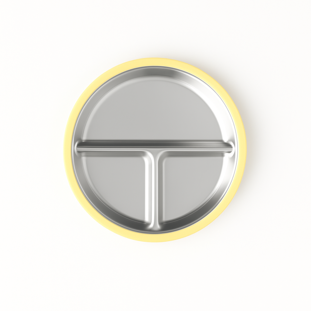 PRE ORDER ! Stainless Steel Plate Set of 2 (Butter Yellow & Baby Blue)