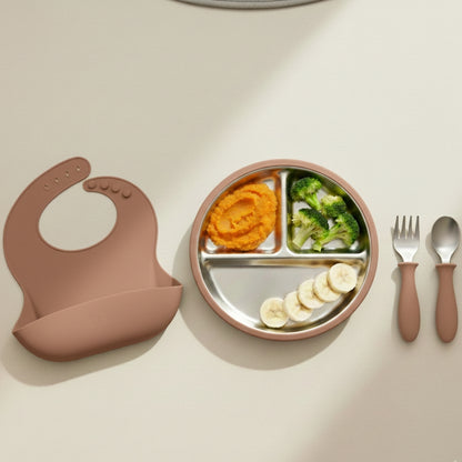 Stainless Steel Toddler Feeding Set 12+ Months- Mocha Mousse