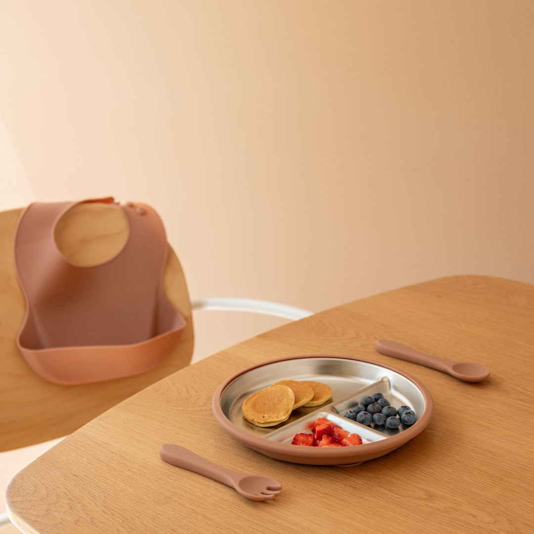 Stainless Steel Baby Feeding Set 6-18 Months - Mocha Mousse