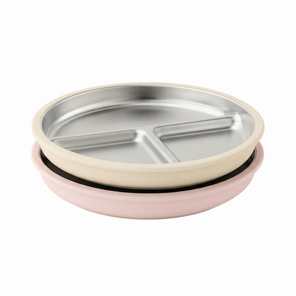 PRE ORDER! Stainless Steel Plate Set of 2 (Tofu & Pearl Blush)