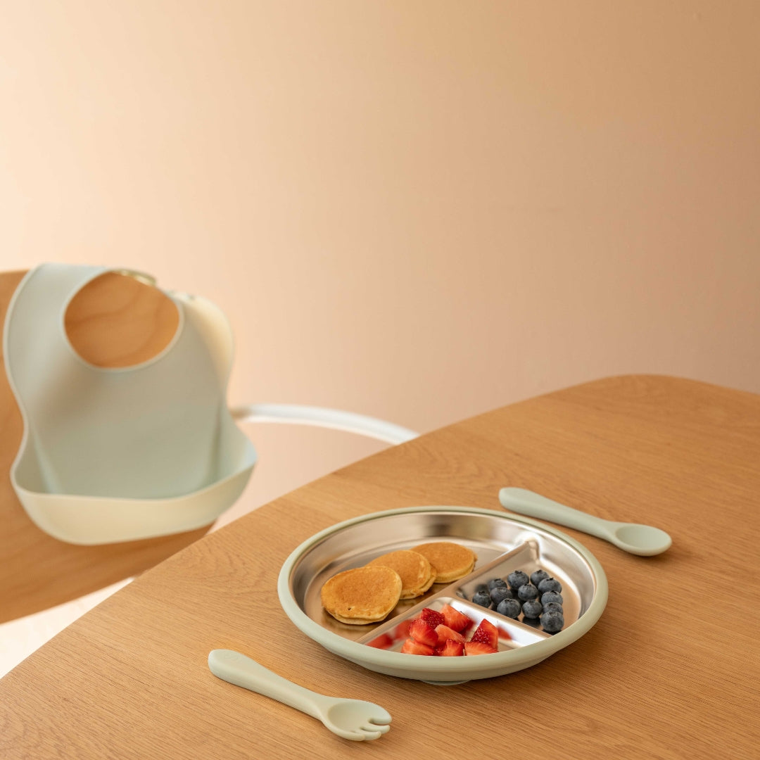Stainless Steel Baby Feeding Set 6-18 Months- Sage Green