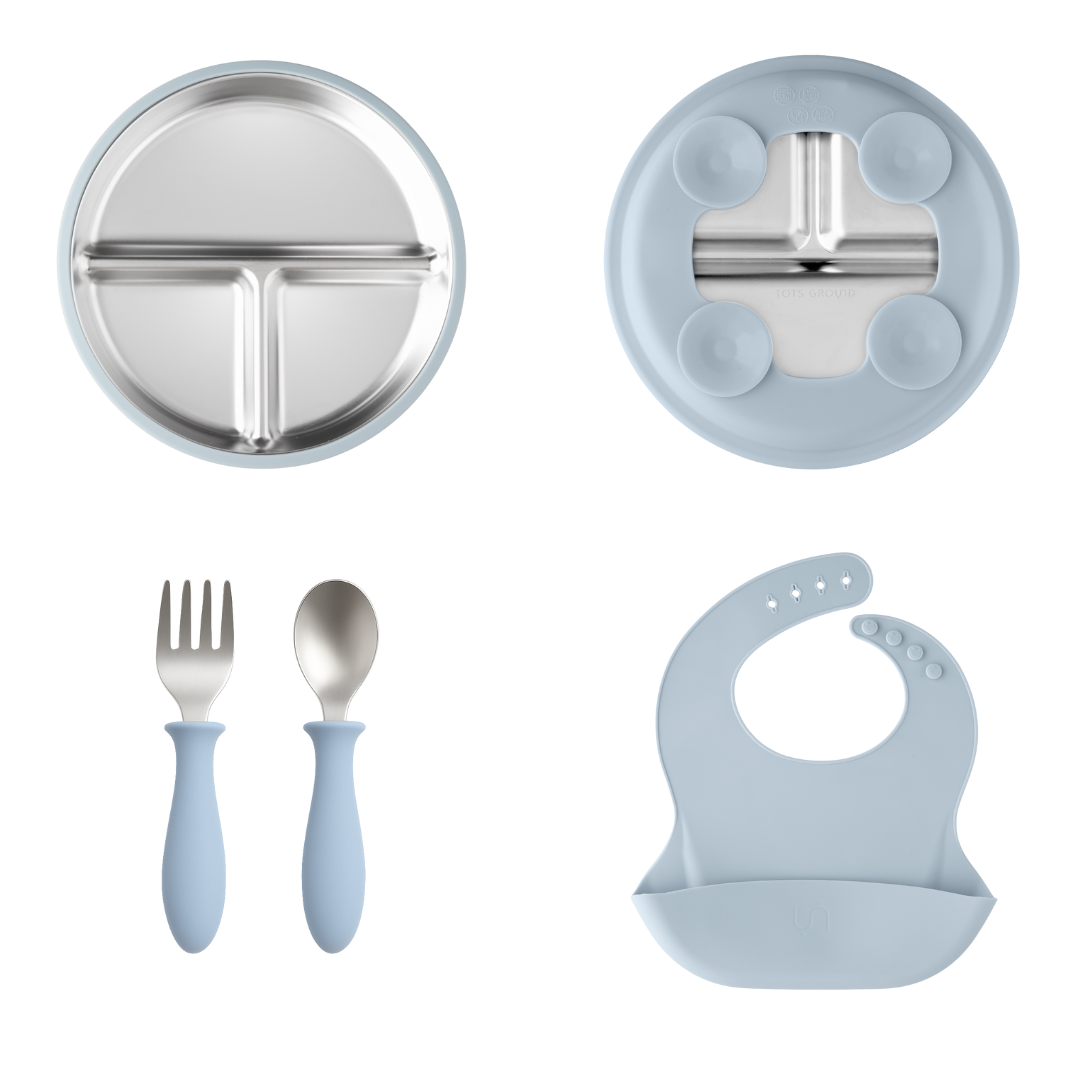 PRE ORDER! Stainless Steel Baby Feeding Set 18+ Months- Sage Green