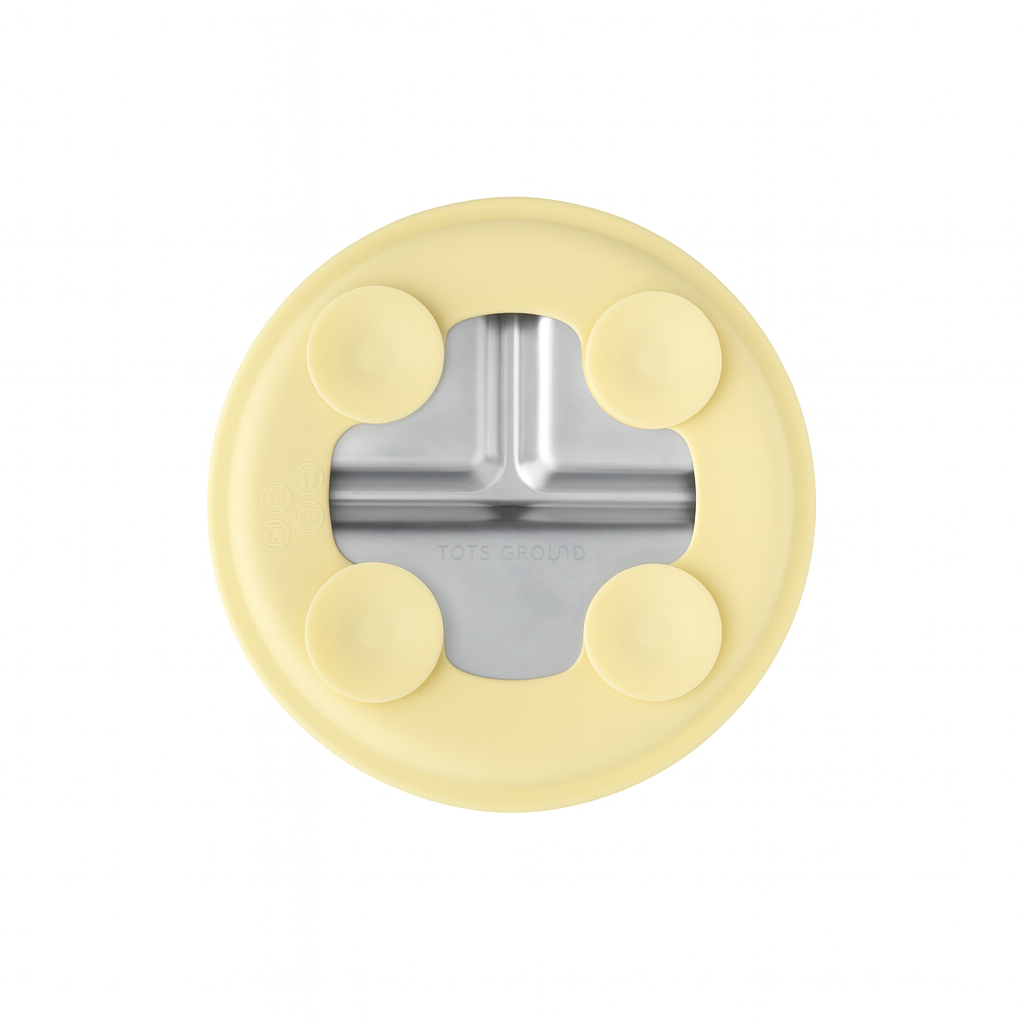 suction plate for stokke tray Stainless Steel Plate Set of 2 (Butter Yellow & Baby Blue)