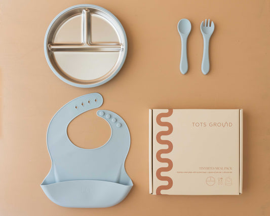 Stainless Steel Baby Feeding Set 6-18 Months - Baby Blue