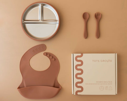 Stainless Steel Baby Feeding Set 6-18 Months - Mocha Mousse