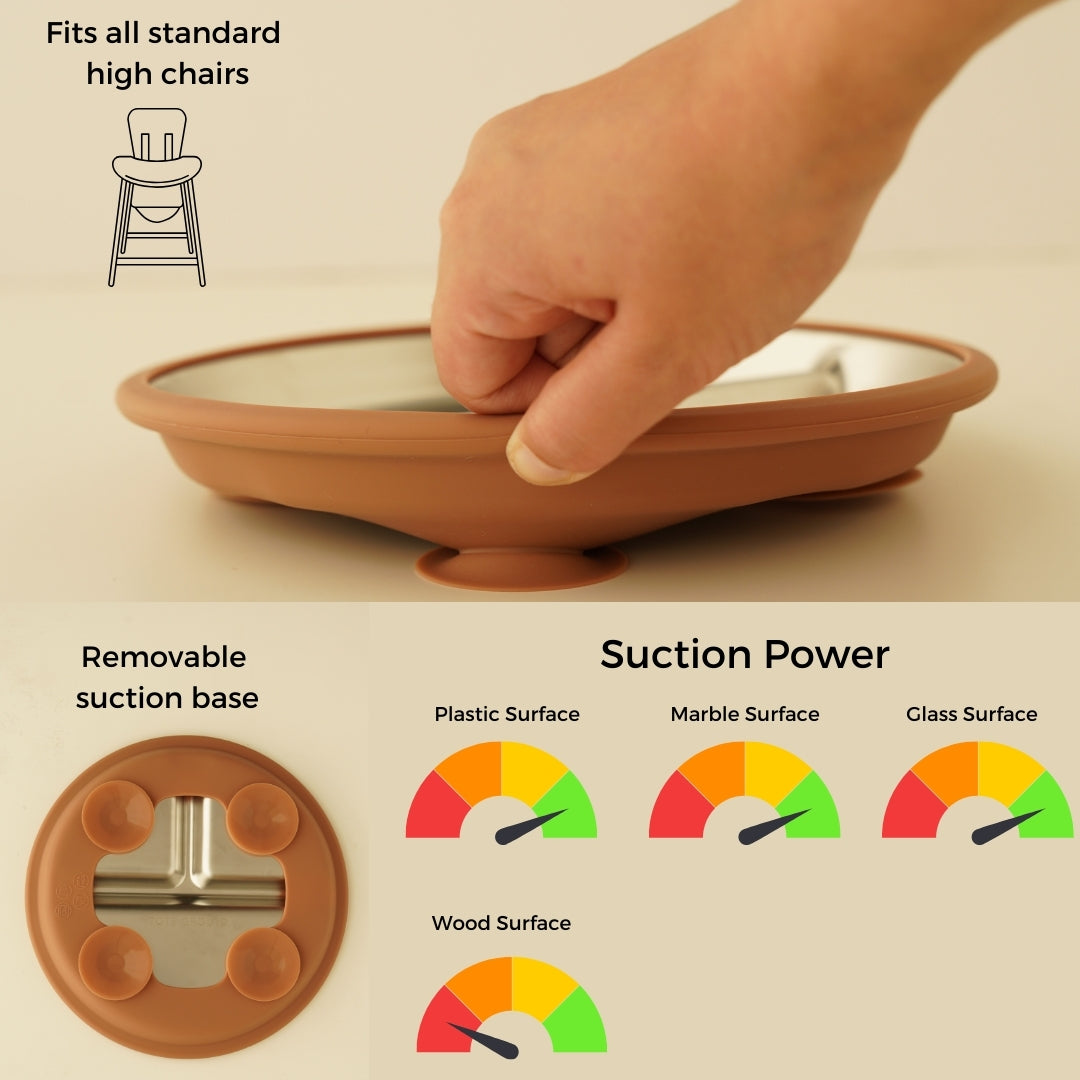Stainless Steel Baby Feeding Set 6-18 Months - Mocha Mousse