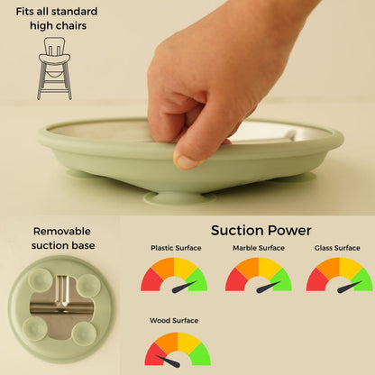 PRE ORDER! Stainless Steel Baby Feeding Set 18+ Months- Sage Green