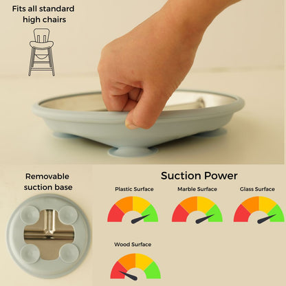 PRE ORDER ! Stainless Steel Plate Set of 2 (Butter Yellow & Baby Blue)