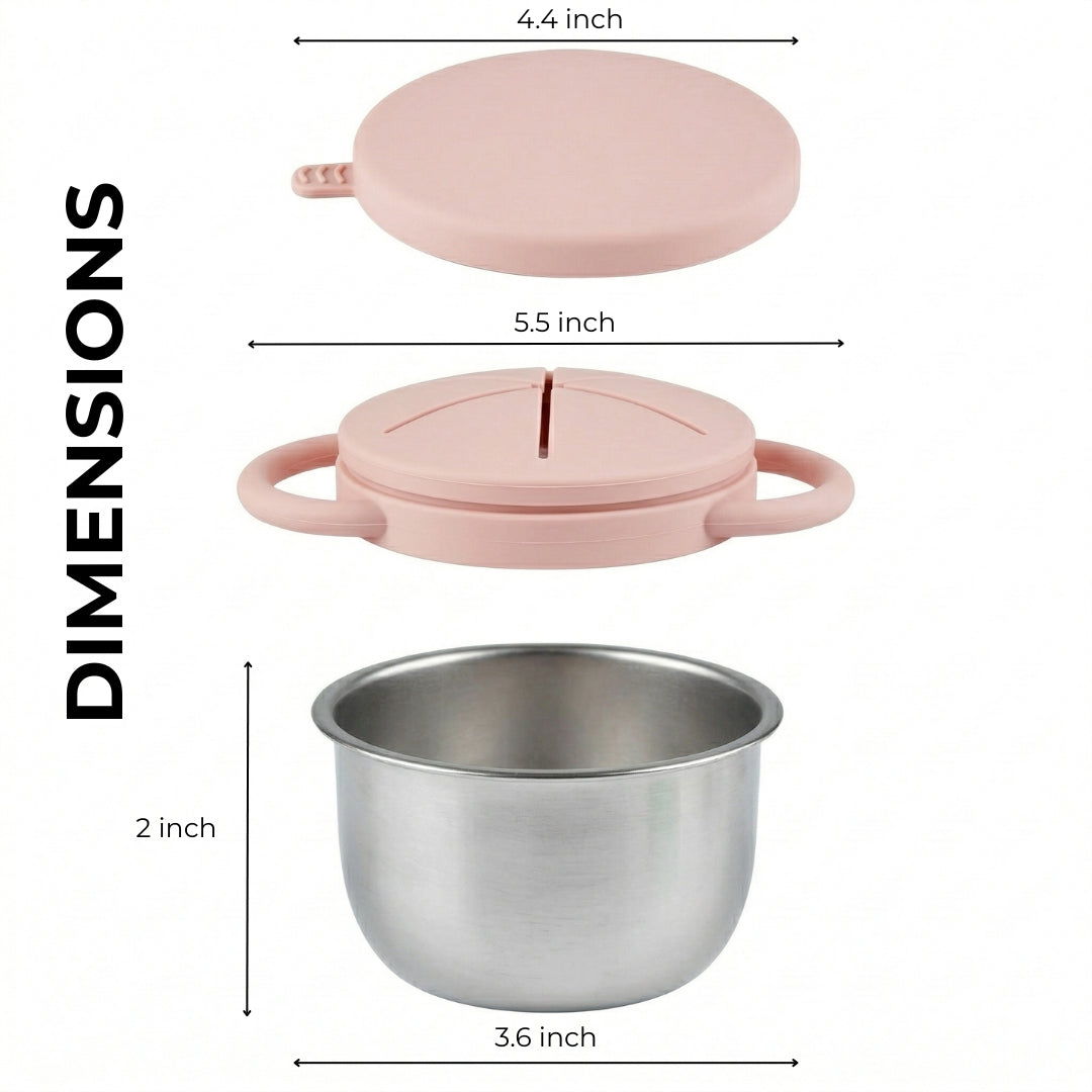 Pre-order! Stainless Steel Snack Cup Set of 2 (Tofu & Pearl Blush)