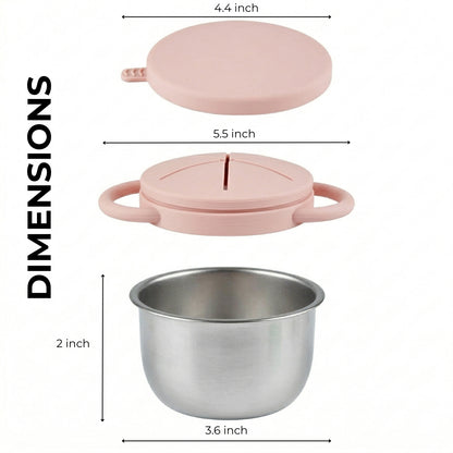 Pre-order! Stainless Steel Snack Cup Set of 2 (Tofu & Pearl Blush)