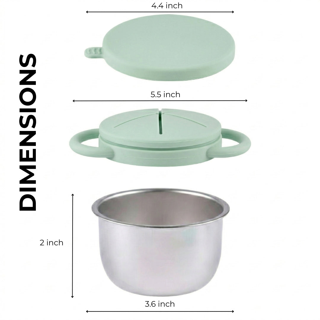 Pre-order! Stainless Steel Snack Cup Set of 2 (Mocha Mousse & Sage Green)