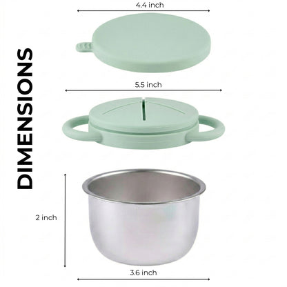 Pre-order! Stainless Steel Snack Cup Set of 2 (Mocha Mousse & Sage Green)