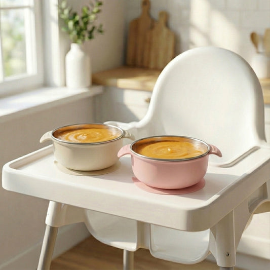 PRE ORDER! Stainless Steel Bowl Set of 2 (Tofu & Pearl Blush)