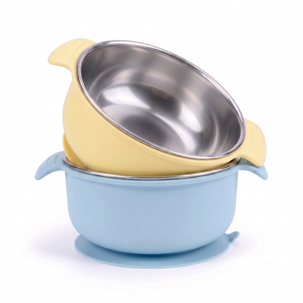 Tots Ground Stainless Steel Suction Bowl Set