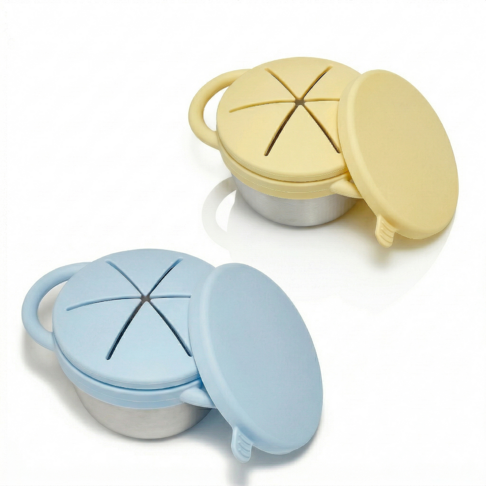 Tots Ground Stainless Steel Snack Cup Set of 2